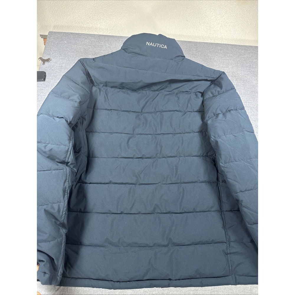 NAUTICA Mens Quilted Puffer Jacket Water/Wind Resistant BLUE Stretch Zip XL - Picture 5 of 5